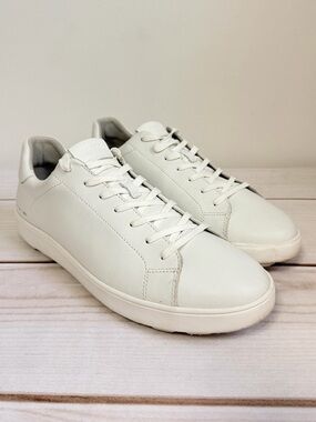Geox Spherica Mens Leather Leisure Tennis Shoe Size 12 White Low Top Minimalist